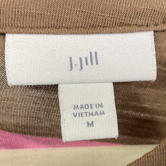 J. Jill Women's Pink Brown Wide Stripe Sleeveless Tank Top, Medium, Rayon/Spande - Picture 9 of 13